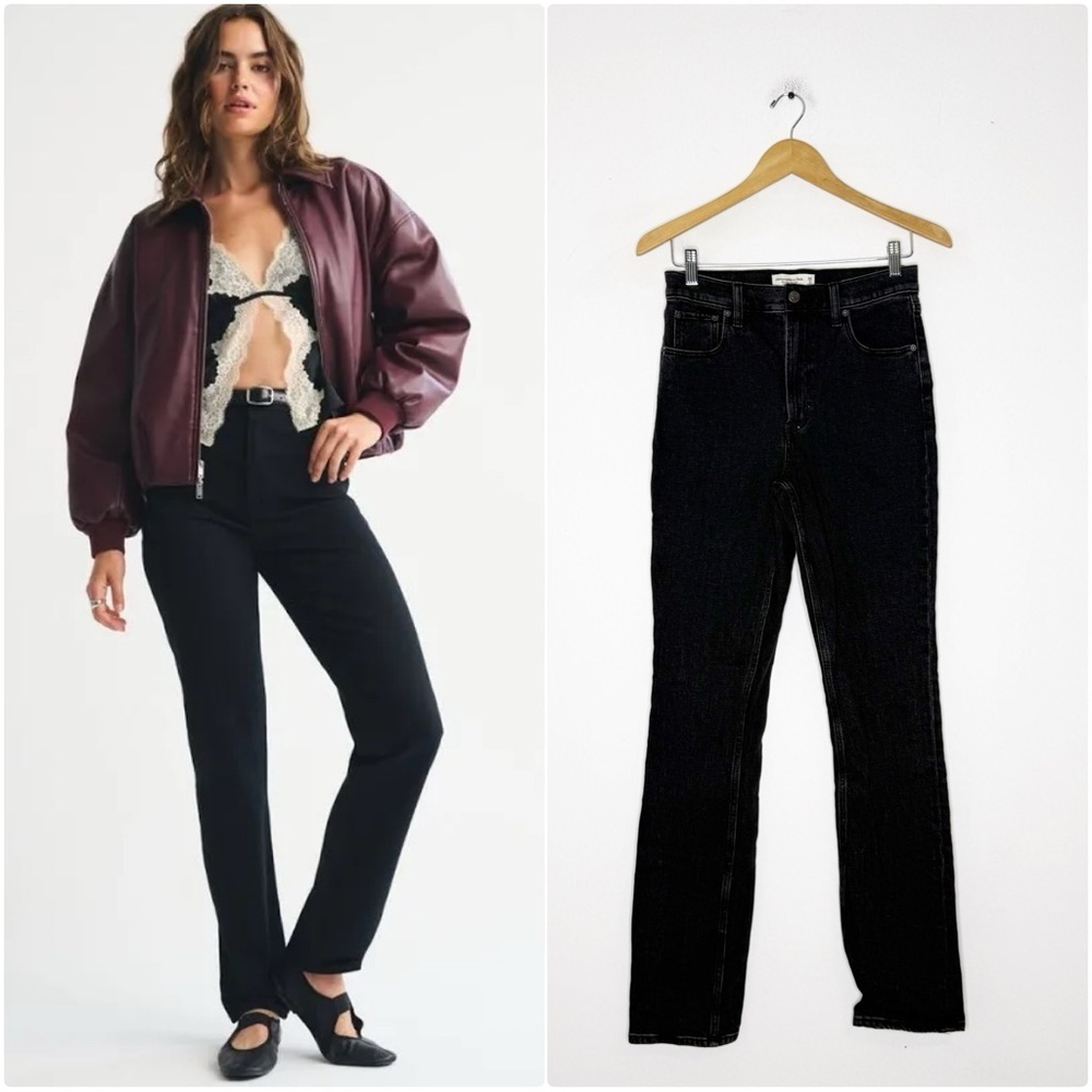 Abercrombie & Fitch Women's Straight Leg Jeans - Black